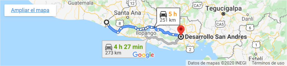 mapa desde Santa Ana